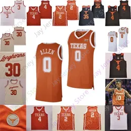 2023 Texas Longhorns Basketball Jersey NCAA College  Marcus Carr Sir'Jabari Rice Timmy Allen Tyrese Hunter Bishop Dylan Disu Bamba Tucker White Orange