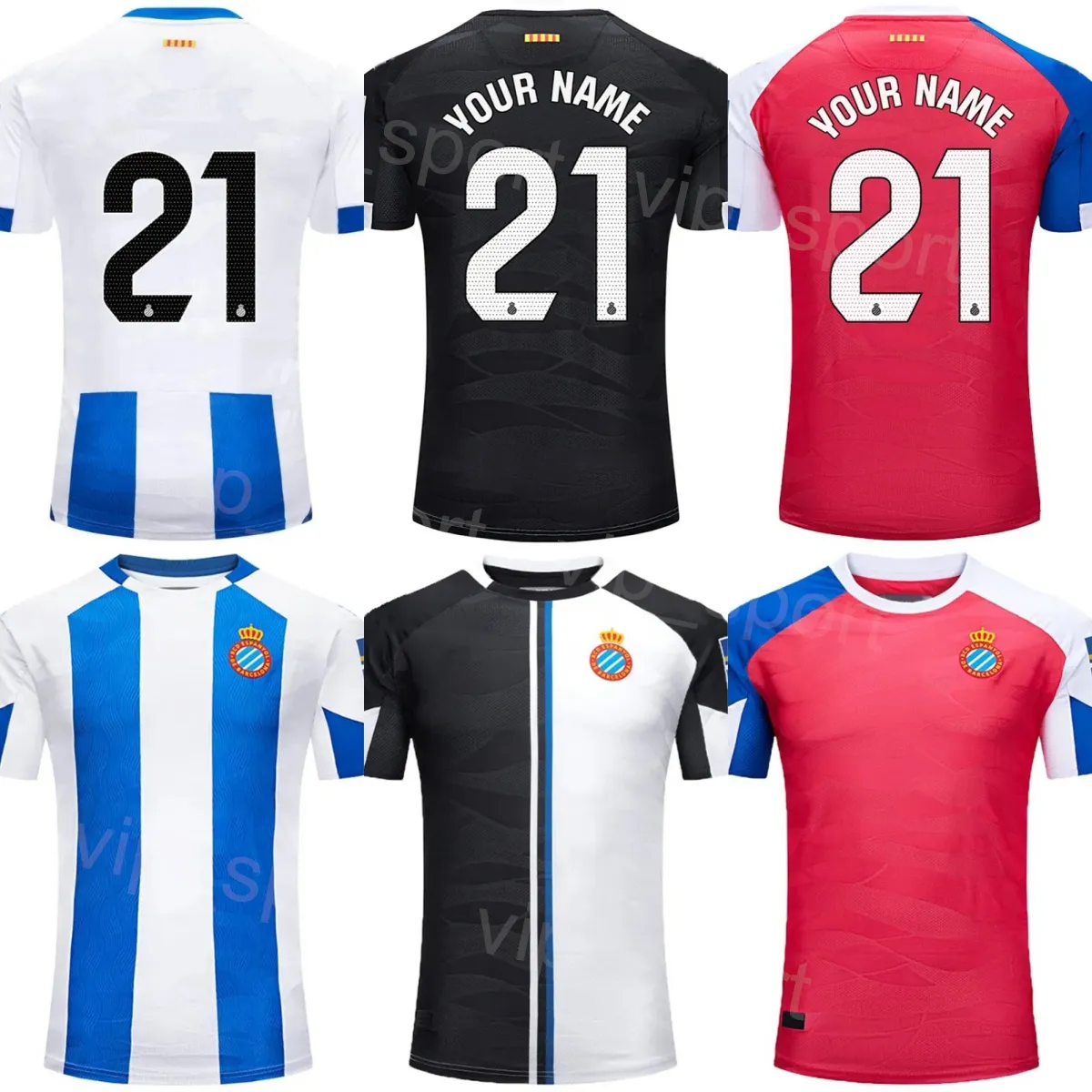 RCD Espanyol Soccer 20 Edu Exposito Jersey 2023-24 Club 7 Хавьер Пуадо 21 Николас Меламед 11 Пере Милья 6 Леандро Кабрера 22 Футбольная форма Мартина Брейтуэйта