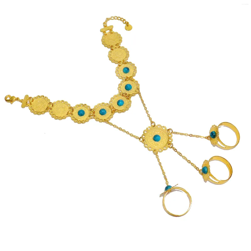 Urok Bracelets Wykwintna 18 -karatowa bransoletka do projektowania klejnotów i trzy pierścionki dla kobiet biżuterii Zestaw biżuterii