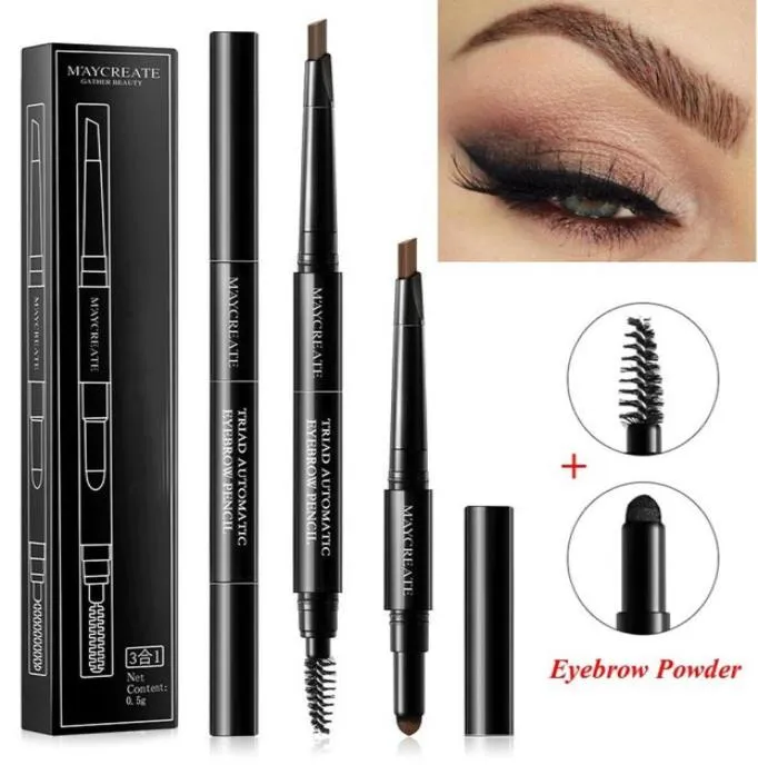 Kit de maquillage de pigments pour sourcils automatique multifonctionnel étanche 3 en 1 crayon à sourcils avec pinceau peinture naturelle longue durée 227994520