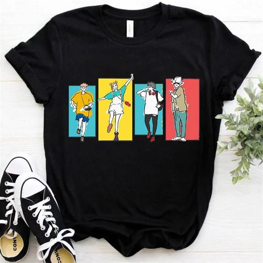 Herr t-shirts jujutsu kaisen tryck t shirt män harajuku sommar casual topps satoru gojo kawaii manga tshirt anime t-shirt uni223s