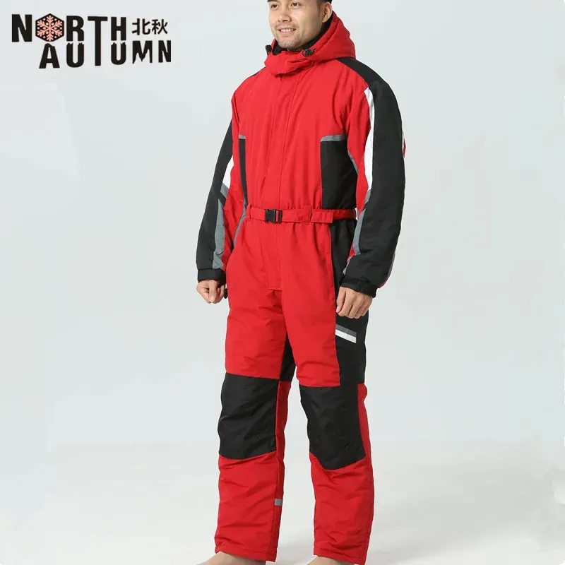 Combinaisons de ski Hiver hommes combinaisons de Ski en plein air thermique imperméable coupe-vent combinaisons de Ski mâle snowboard Snowsuit vêtements chauds 231025