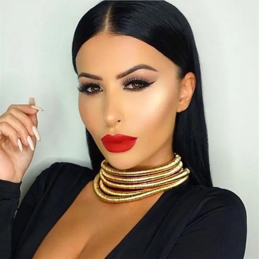 Ny samma design kim kardashian collar choker halsband för kvinnor uttalande smycken maxi halsband boho tillbehör2969