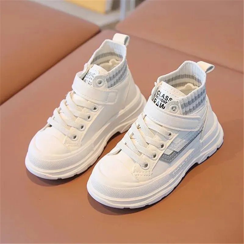 Сапоги Детские ботильоны Модные детские повседневные кроссовки Белые короткие ботинки для девочек и мальчиков y231025