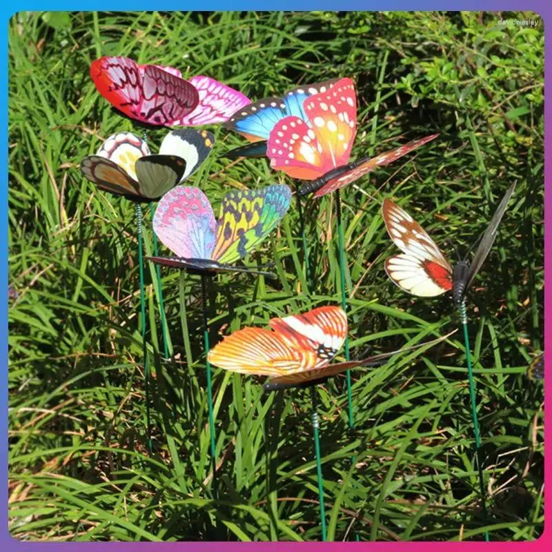 Décorations de jardin 25pcs simulation lumineuse papillon jardinage créatif pot de fleurs décoration de plantes bien fait lumineux fournitures réalistes