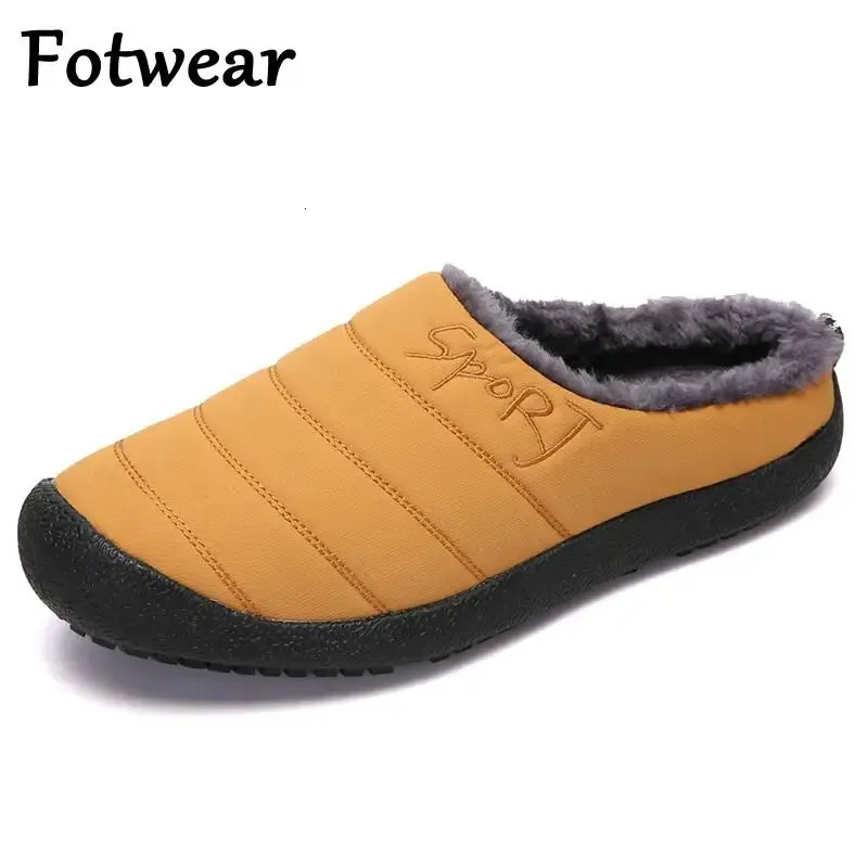 Slippers Winter Home Men Slippers With Thick Plush Indoor Mens Fur Slides Plus Size 47 Warm Bedroom Men's Shoes House Slipper Shoes Male 231026