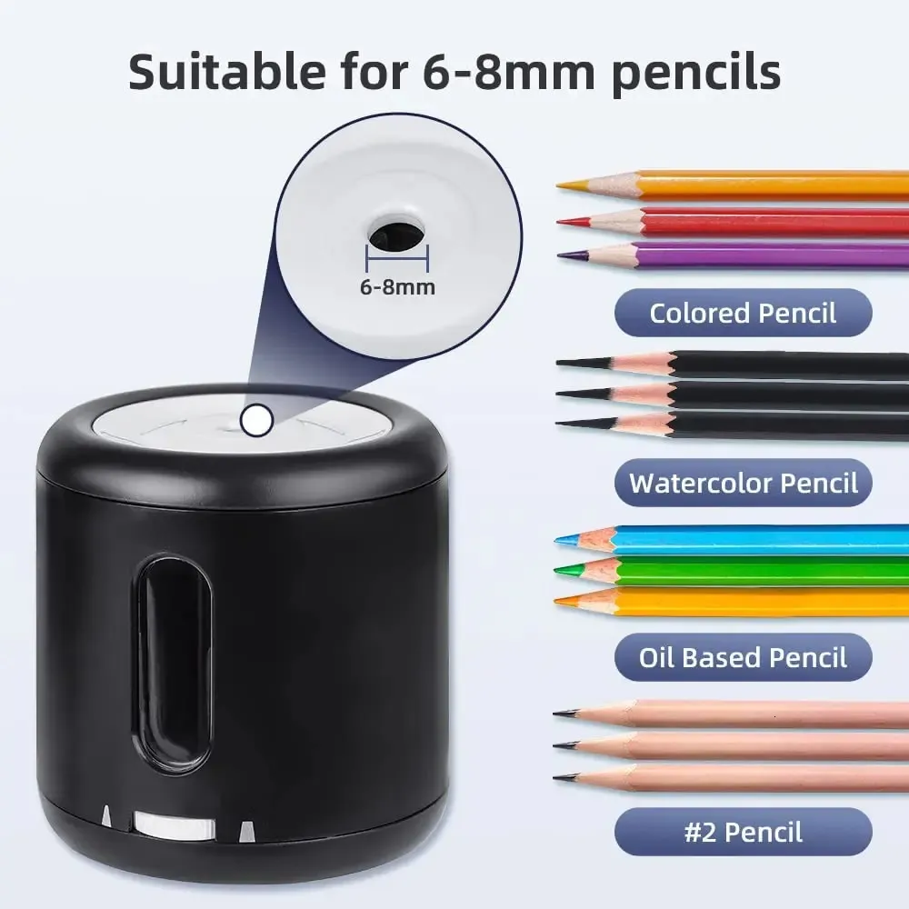 Deli Electric Pencil Sharpener,Suitable for No.2 Pencils Colored Pencils, USB & Battery Operated, Pink