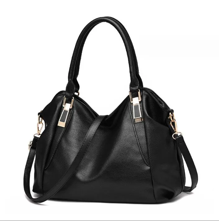 Designer de bolsa de couro macio feminino moda grande capacidade um ombro crossbody saco clássico tote preto saco de compras carteira