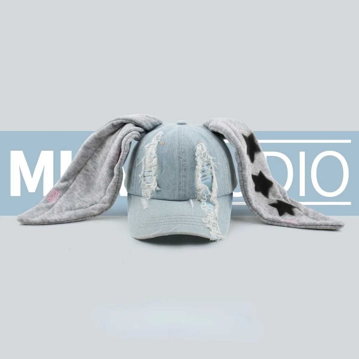 Y2K Rabbit Ears Baseball Cap With Ears For Women And Men Long Jeans ...