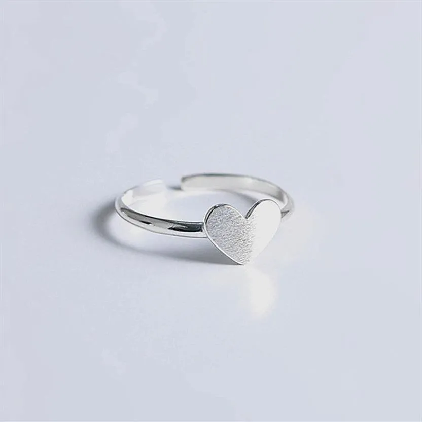 Echt 925 Sterling Zilver Liefde Hart Ring Vrouwen Minimalistische Mode Zoete Meisje Student Sieraden Partij Verjaardagscadeau 210507235c