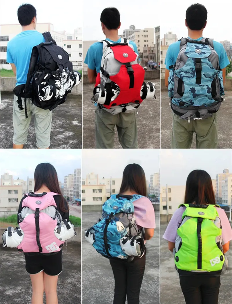 School Bags Men Women Roller Skates Backpack Inline Skating Shoes Boots Carry Bag Kid Ice Storage Knapsack Outdoor Sports 231026