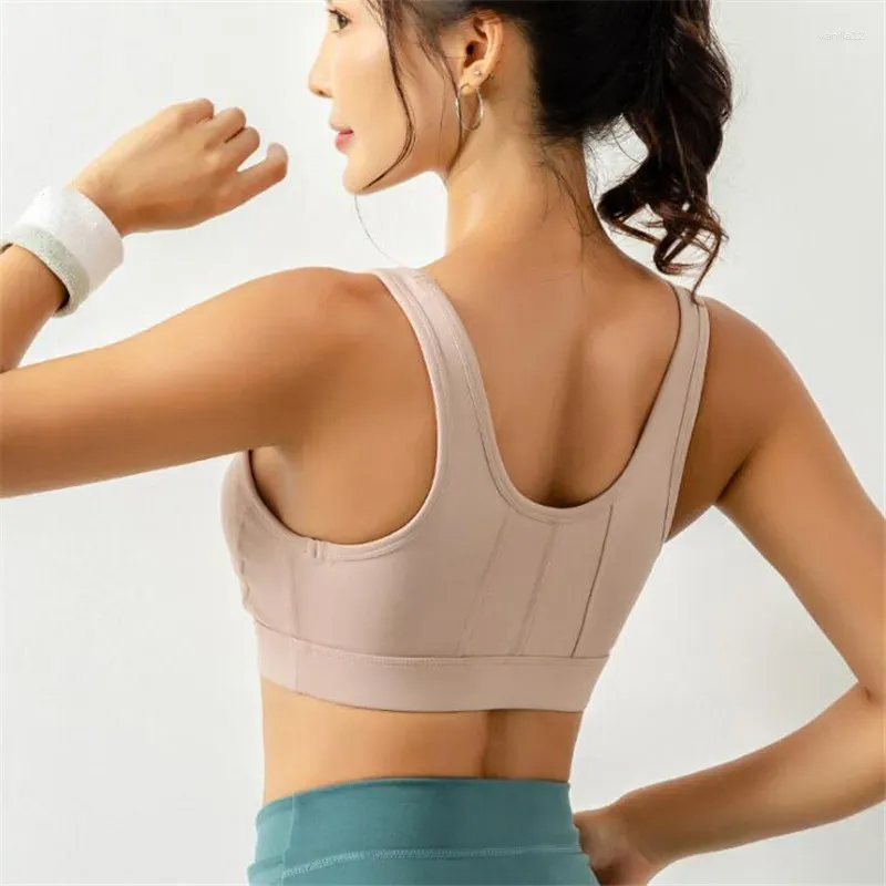 Yoga Outfit Sports Bra Push Up Plain Sport Top Women Running Vest-Type Fitness Crop Bras Padded Workout Gym Brassiere