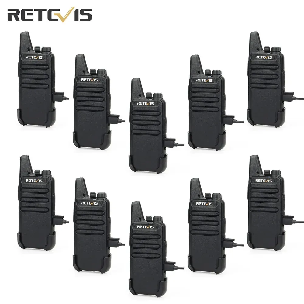 Walkie Talkie 10 PCS Wholesale Mini Walkie Talkie Retevis uppladdningsbara walkie-talkies Tvåvägs Radio RT622 PMR446 Radio El Restaurant Retail 231025