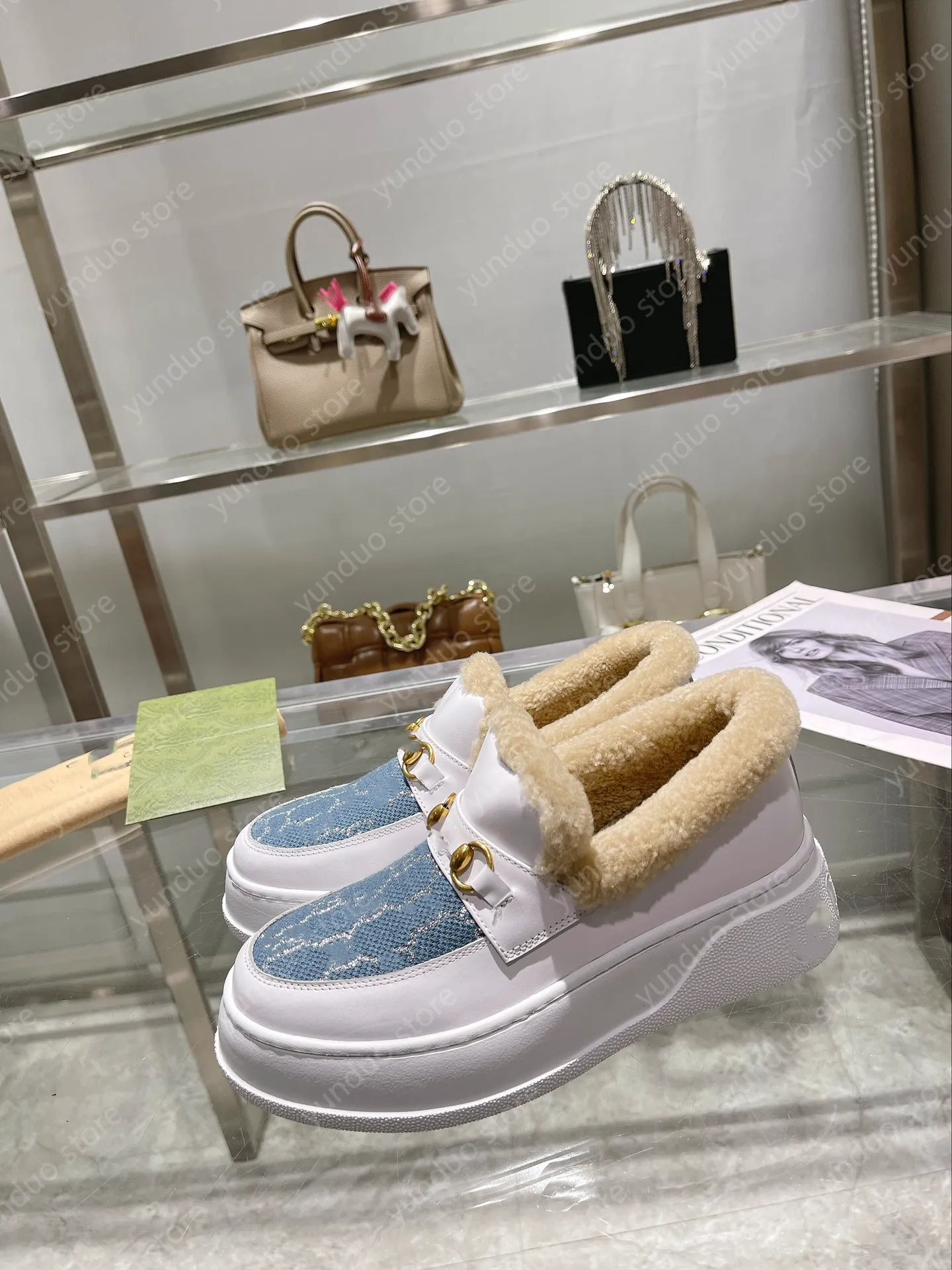 Furry clearance moccasin boots
