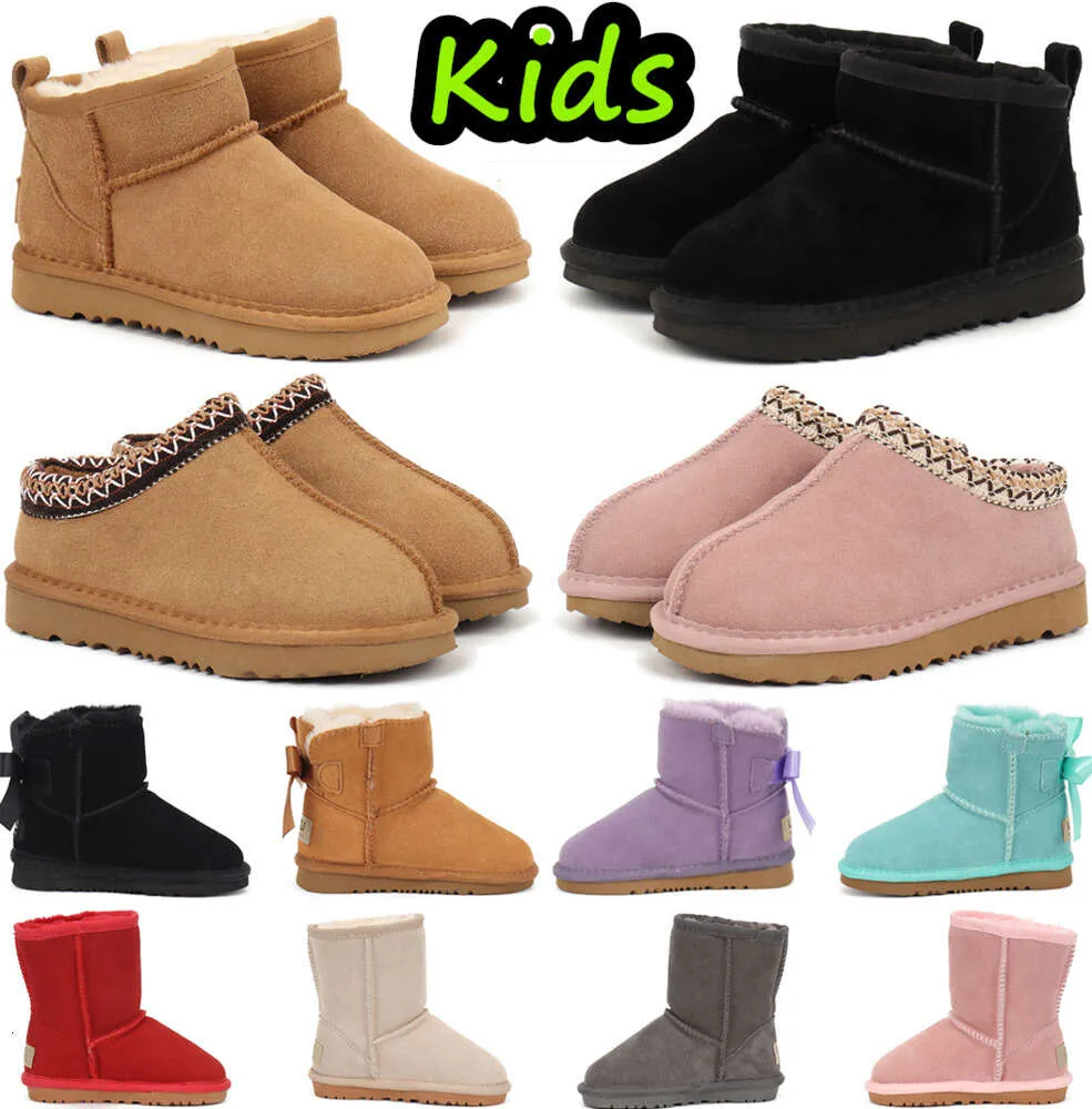 Kids Boots Kid Tasman Kapters Australia Snow Bot Winter Toddler Classic Ultra Mini Boys Booties Child Fur Kid za dziewczyny dziecko z łukami jvdd