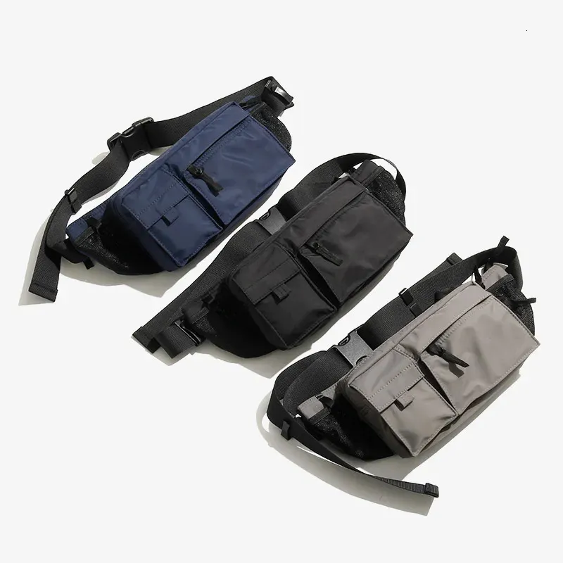 Bolsas de cintura Japonés Yoshida Fanny Pack Casual Nylon Paquete de pecho Unisex Múltiples bolsillos Bolso de hombro Tokio Diseño Moda Cintura Bolsa Niños 231026