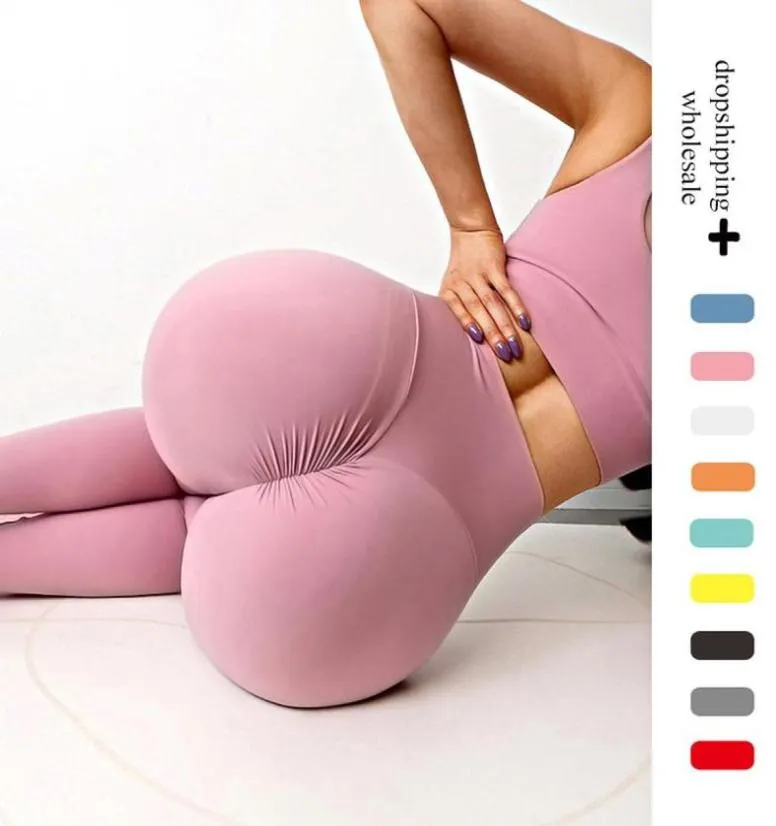 Yoga Kıyafet İnfilar Scunch Buwomen Taytlar Fitness Naylon Yüksek Bel Pantolon Kadın Leggins Tayt Yukarı Tayt Egzersiz Gym Giyim2411908