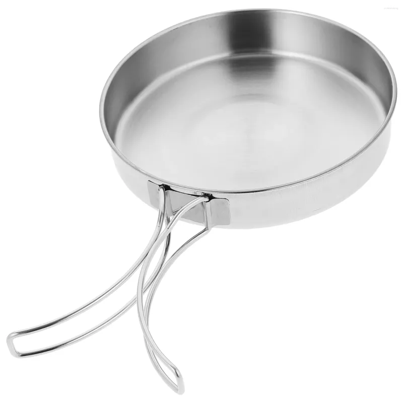 Pans Stainless Steel Steak Frying Pan Outdoor Cooking Pot Portable Utensil Pots Griddle
