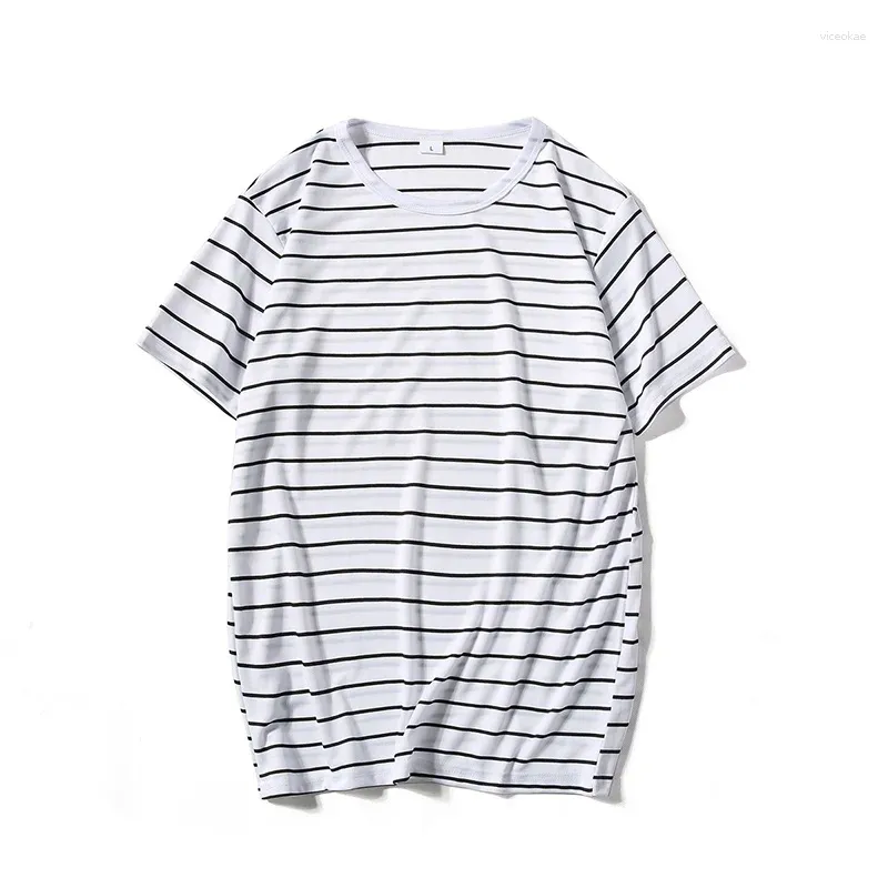 T-shirts pour hommes 2023 Harajuku Stripe Shirt Hommes Casual T-shirt à manches courtes Streetwear Mode Noir Blanc Tops Tees O Cou Hip Hop