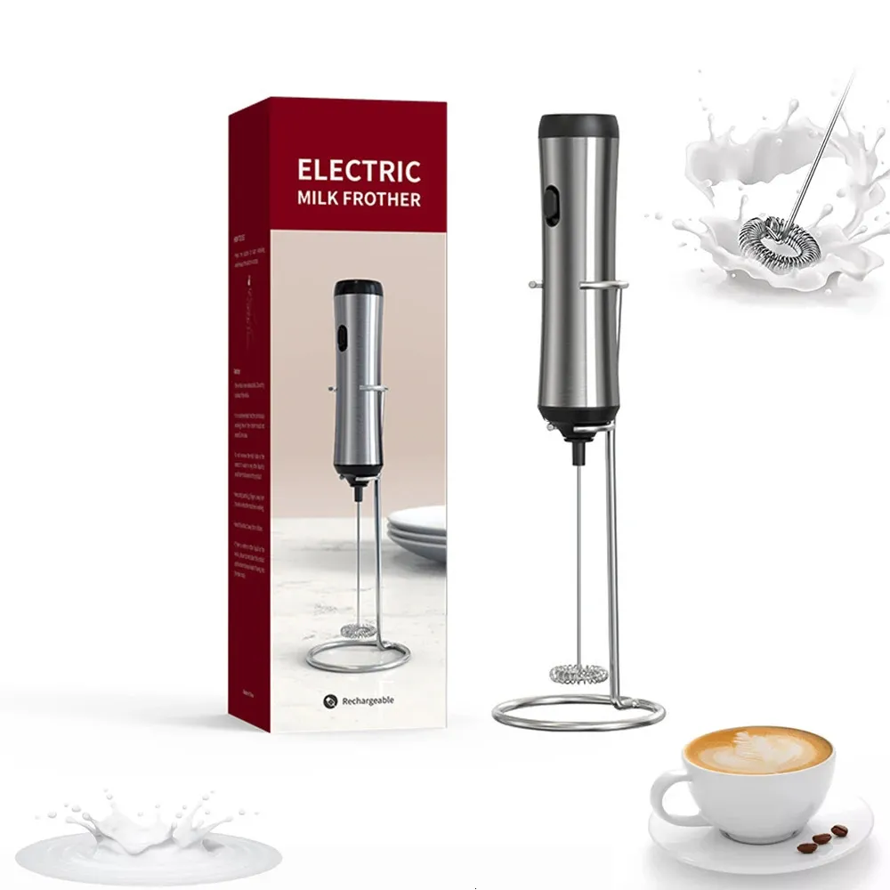 Egg Tools Viboelos Electric Milk Frother USB Rechargeable Handheld Mini Foamer Beater Drink Whisk for Coffee Cappuccino Chocolate 231026