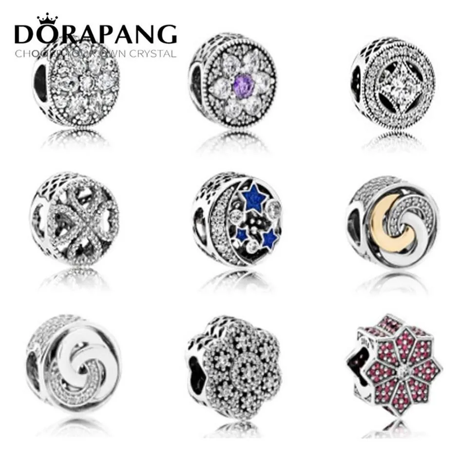 DORAPANG 2017 NEW Round Shape 925 Sterling Silver Fashion Jewelry Making DIY Bead For Cz Compatible With For Charms Bracelet Love267P