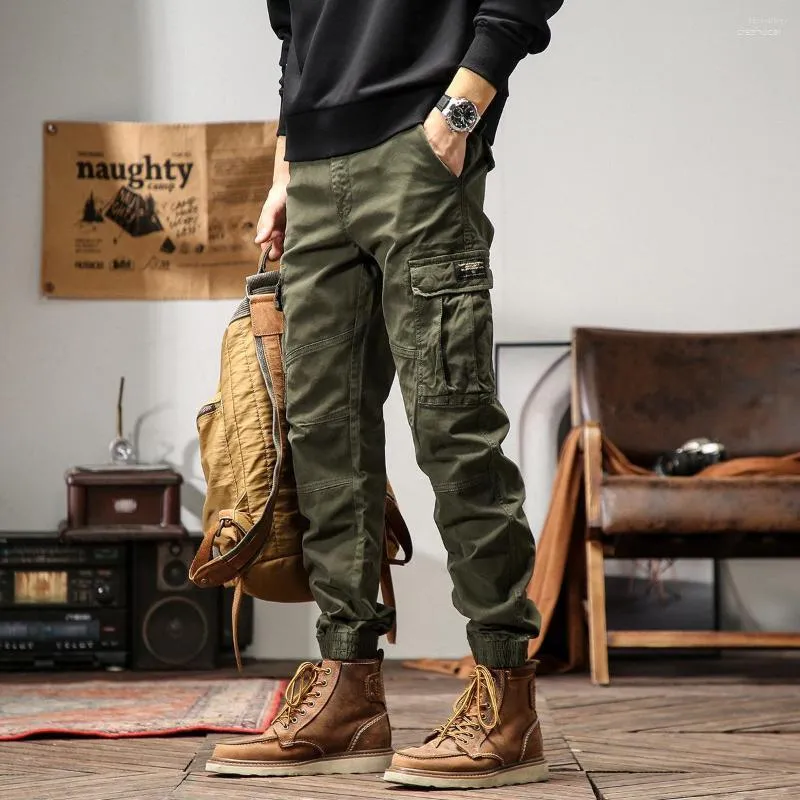 Pantalones para hombres Primavera Verano Cargo recto Hombres Multi-bolsillos Ejército Militar Slim Fit Trabajo Joggers Casual Algodón Largo Táctico