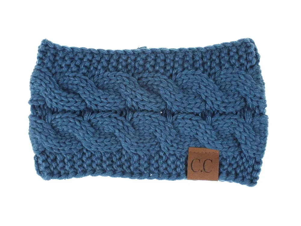 INS CC Hairband Colorful Knitted Crochet Twist Headband Winter Ear Warmer Elastic Hair Band Wide Hair Accessories