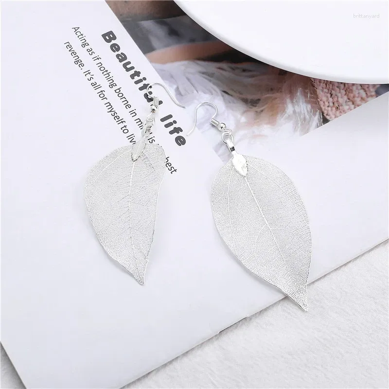 Boucles d'oreilles pendantes Design de mode Unique grande feuille naturelle bohème goutte longue pour les femmes bijoux de mariage cadeau