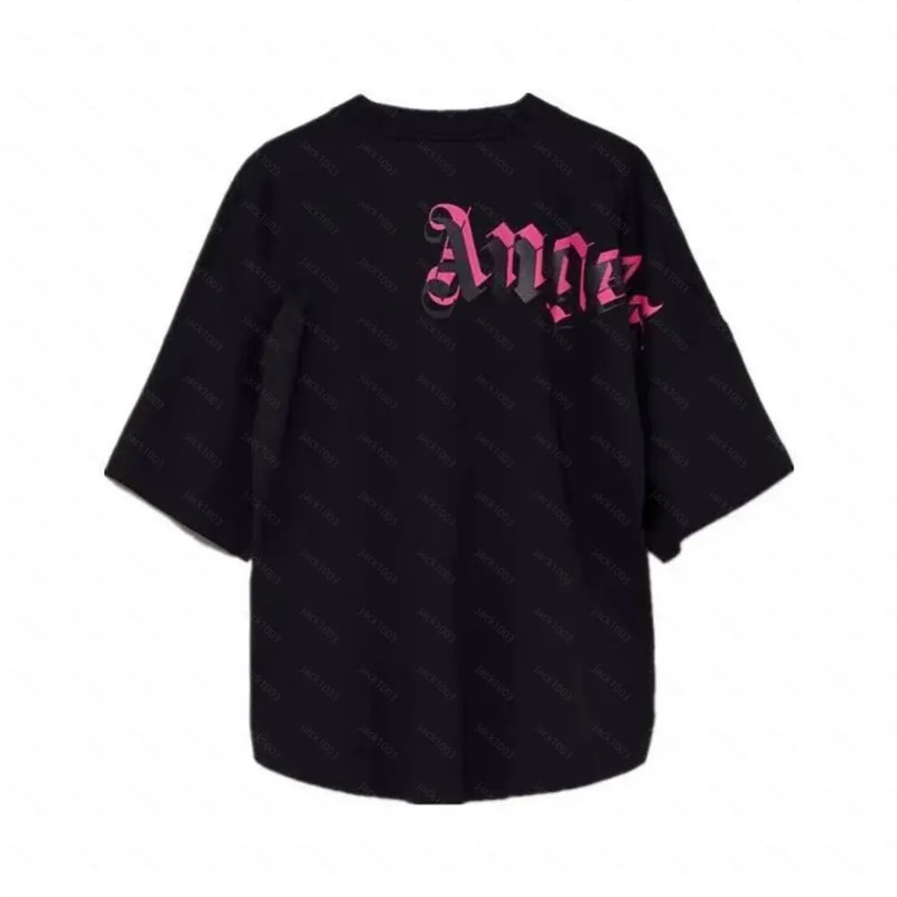 Angel Pa Harajuku 23SS Spring Letter Drucken T -Shirt lose übergroße Engel Hip Hop Unisex Short Tees WXA