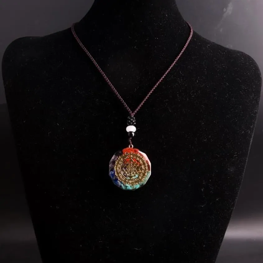 Collane con ciondolo per goccia Orgonite Chakra Energia curativa Collana in pietra naturale Meditazione Gioielli Pendolo253a