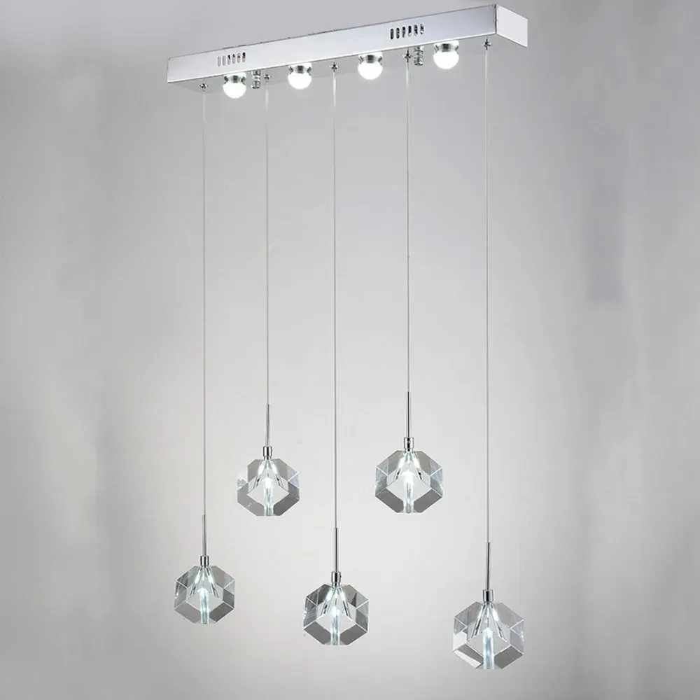 Transparent Crystal LED Matsal Bar Pendant Ljus Moderna modlampor för hemmet vardagsrum Enkel kreativ