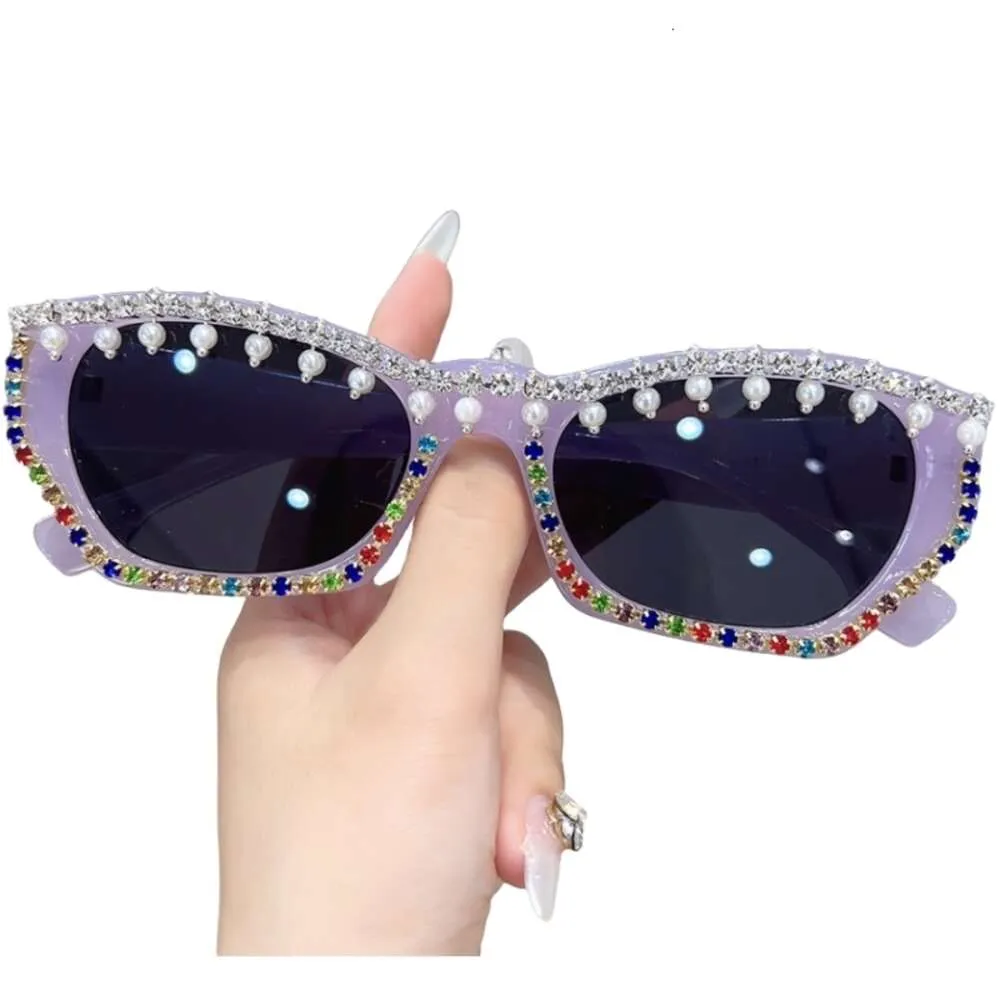Óculos de sol Chanels Estilo Design clássico ModaNovos óculos de sol Xiaoxiangjia Diamond Multi Óculos Pearl Diamond Óculos de sol femininos Festa Eu tenho meu jeito com a moda