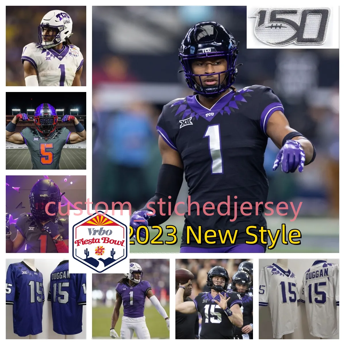 Steve Avila Ladainian Tomlinson TCU 축구 저지 Kenny Hill Garret Wallow Corey Bethley Sewo Olonilua Tre'vius Hodges-Tomlinson Custom TCU Horned Frogs Jersys