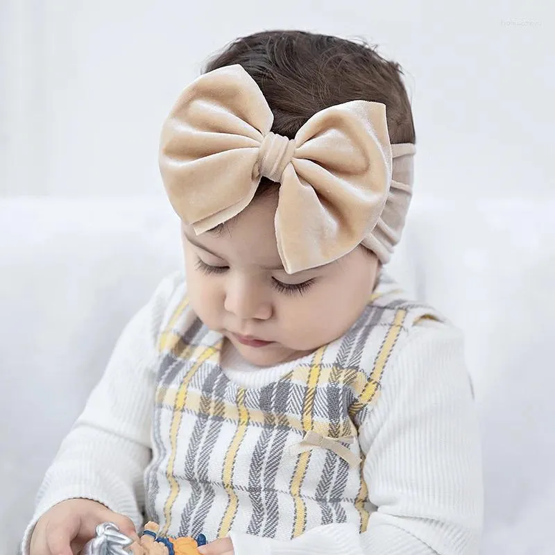 Haarschmuck Baby Stirnband für Kind Bogen Kopfbedeckung Breiter Turban Kinder Samt Kinder Gummibänder Mädchen Kleinkind Headwrap