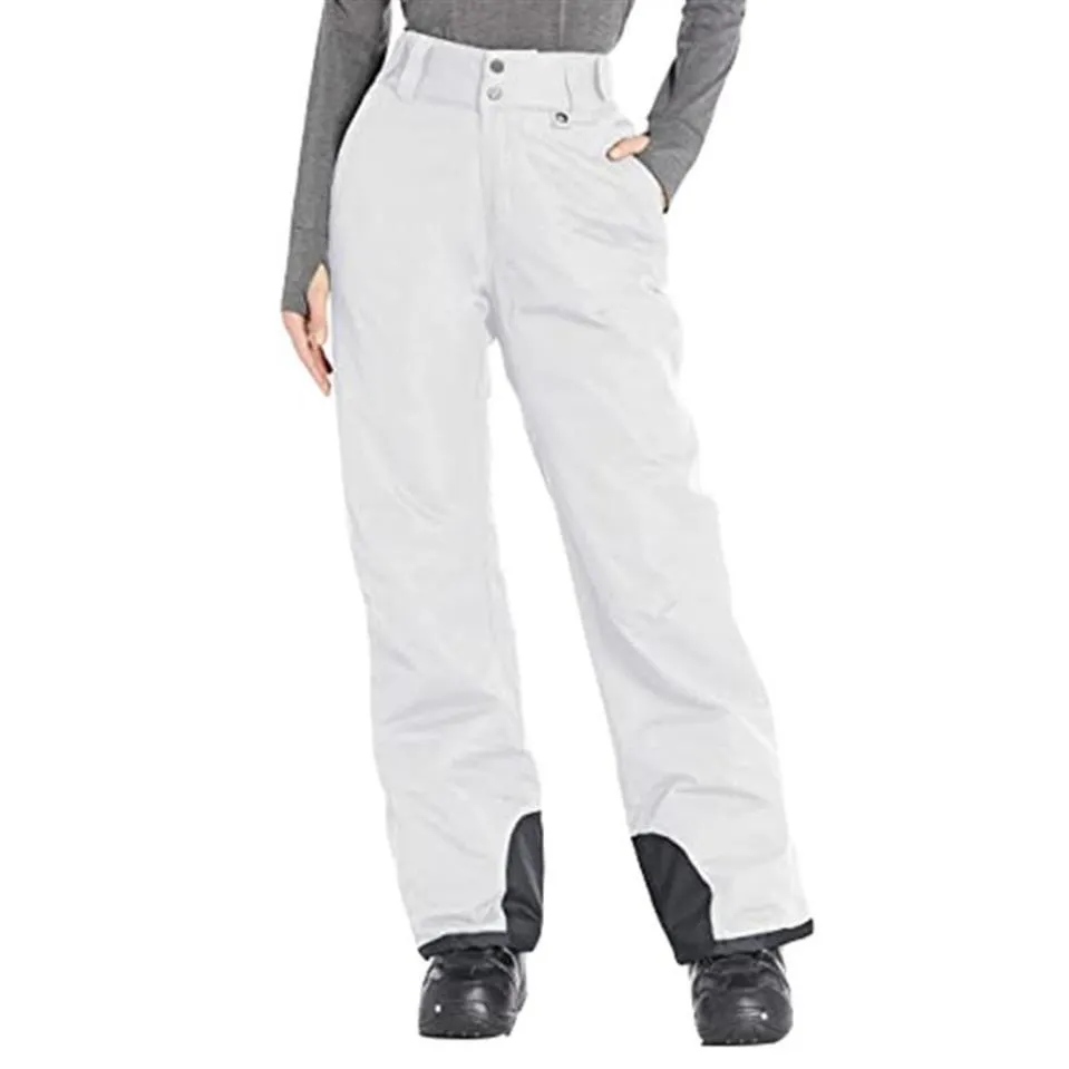 Pantalons pour hommes pantalons de ski imperméables en plein air polaire chaude unisexe salopette de neige isolée poche de couleur unie pour femmes 263o