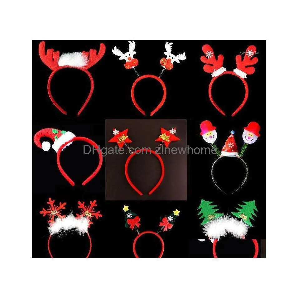 クリスマスデコレーションヘッドバンドトナカイ角ヘアバンドクリスマスキッズベビーヘアハープパーティー装飾ヘッドウェアアクセサリーギフトナビダッドD DHVBV