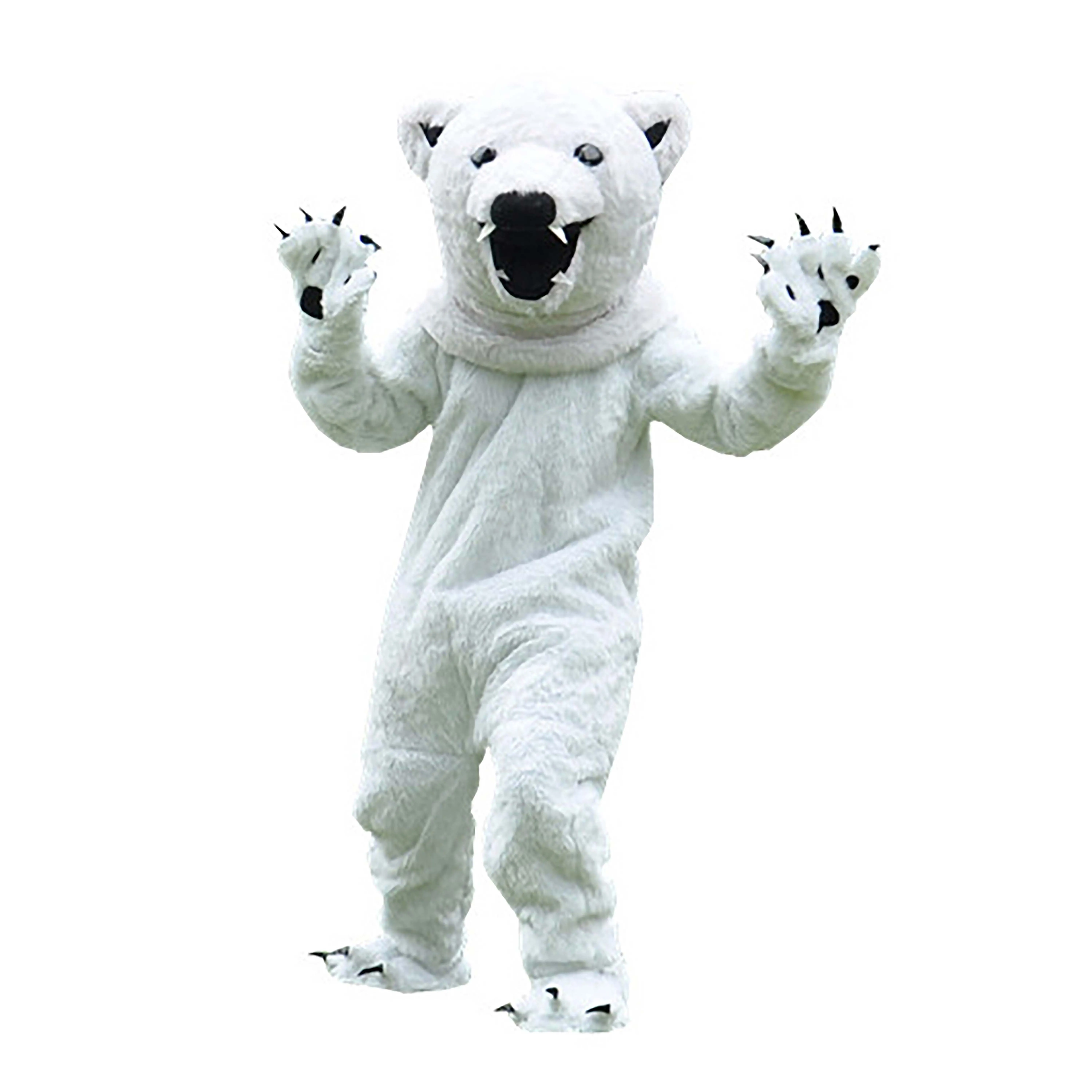 Costumes de mascotte d'ours polaire de haute qualité professionnels, robe de soirée fantaisie de noël, tenue de personnage de dessin animé, taille adulte, carnaval, publicité de pâques