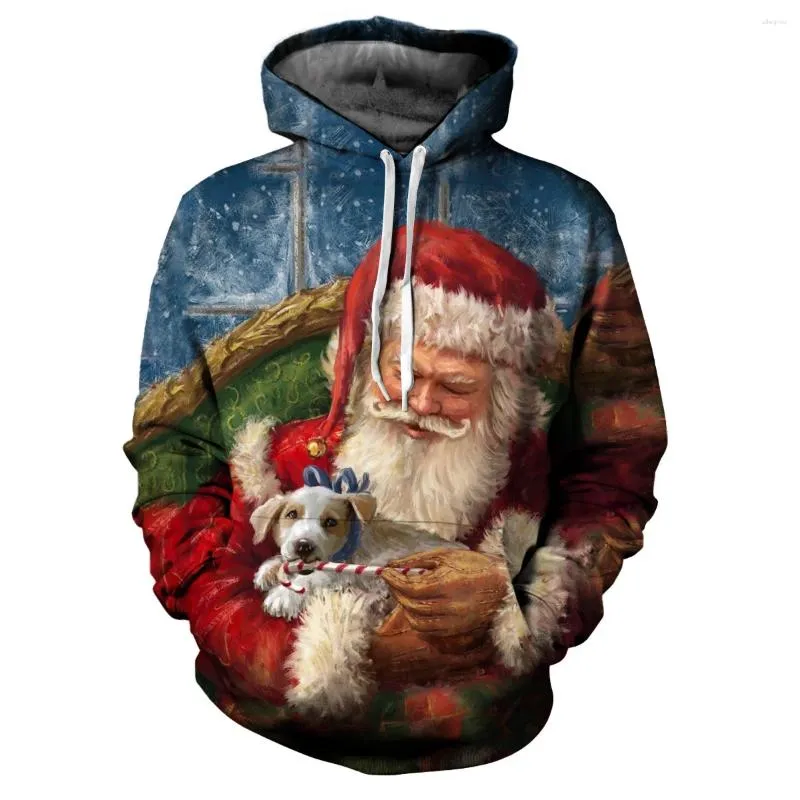 Men's Hoodies Christmas Style Couple Casual Holiday Printing Hoodie Sweater Sports Versatile Loose Korean Large