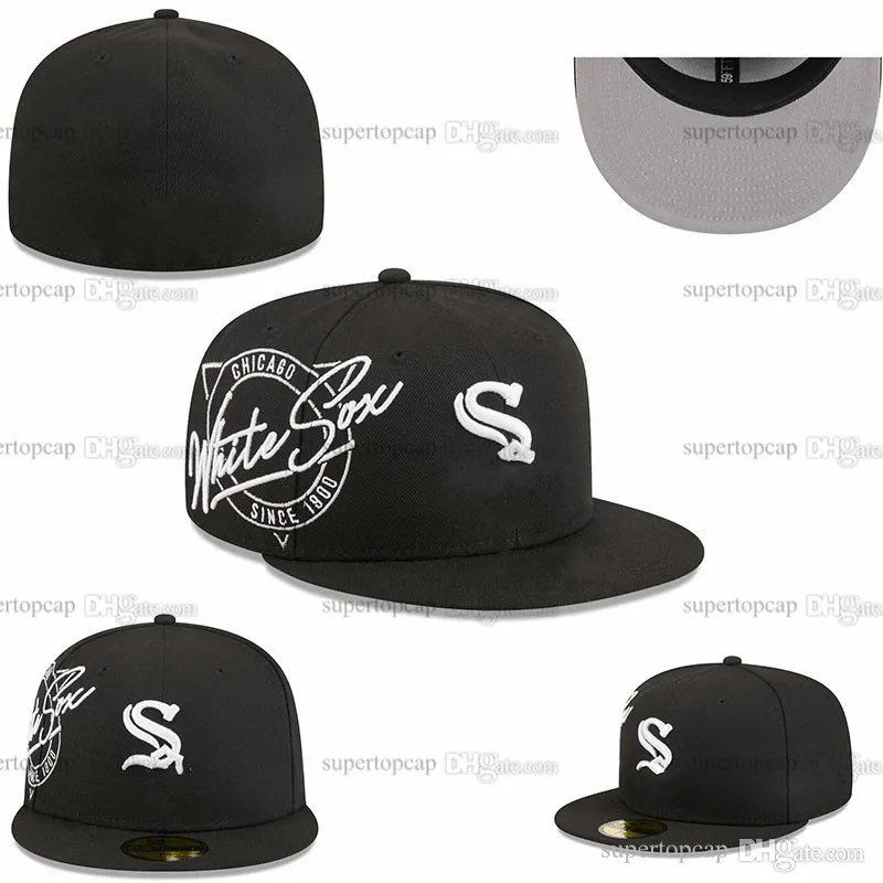 Neueste 45 Farben Herren Baseball Caps Schwarz Farbe Chicago 1900 Alle Teams Sport 2023 World Patched Full Closed Fitted Hats Ed A SD Letters Nz23-4