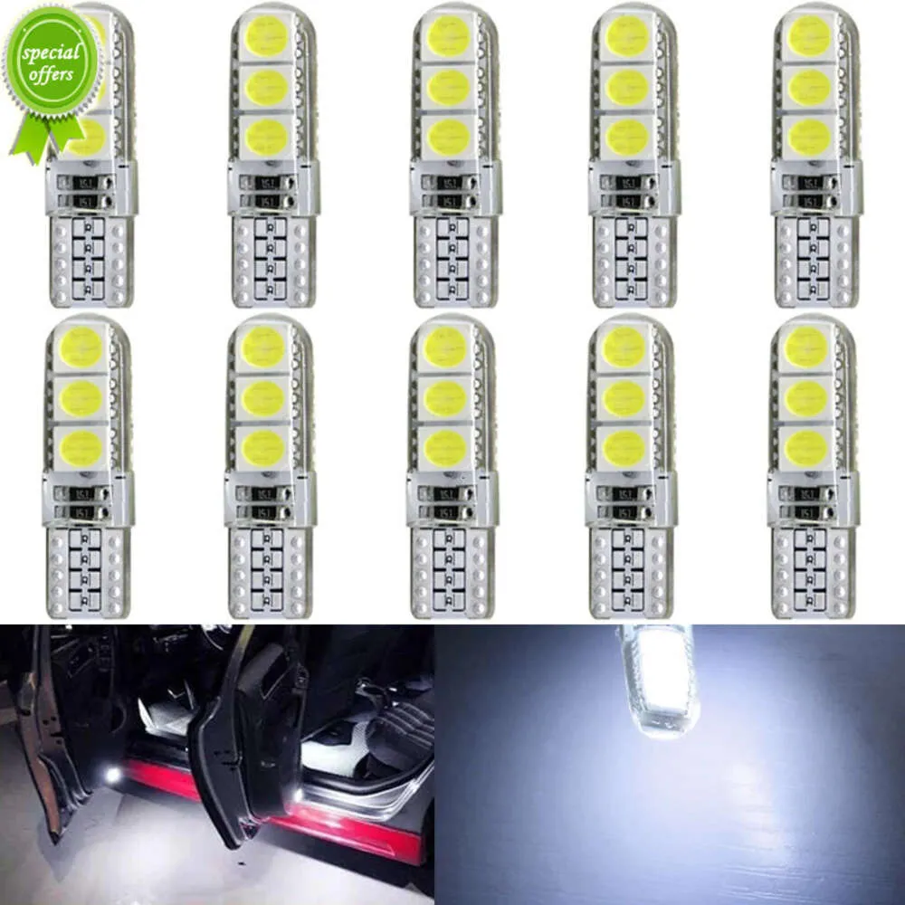 Nieuwe 10 x Auto Signaal Licht T10 W5W LED Siliconen Waterdichte Lamp 12 V 7500 K Wit Auto Interieur koepel Deur Kenteken Kofferbak Lampen