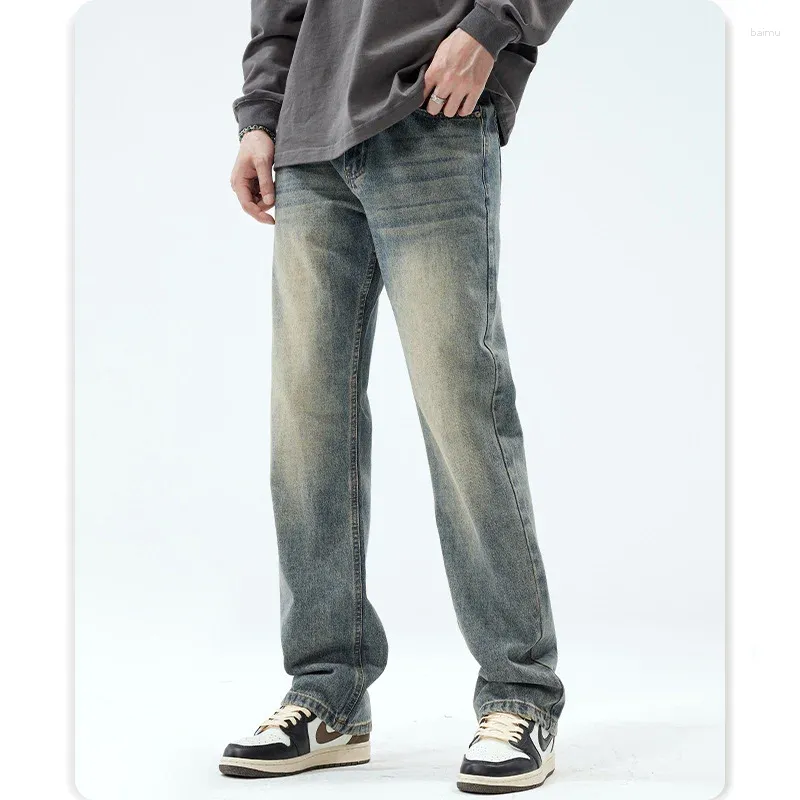 Men's Straight Leg Jeans Vintage Wash Denim, Casual Style, Comfortable  Fit, Everyday Wear On Sale Now!