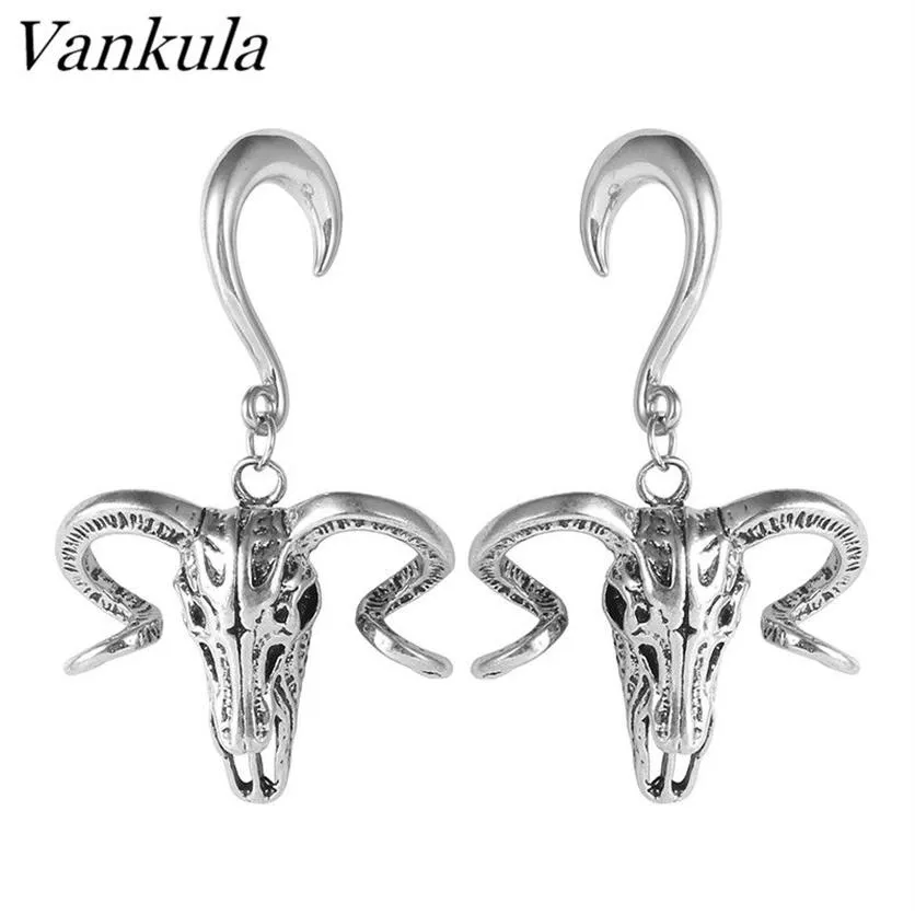 Vankula New Arrival Ear Dangle Hooks 316Lステンレス鋼の耳ゲージエキスパンダーボディジュエリークールスタイルプラグピアス2PCS243X