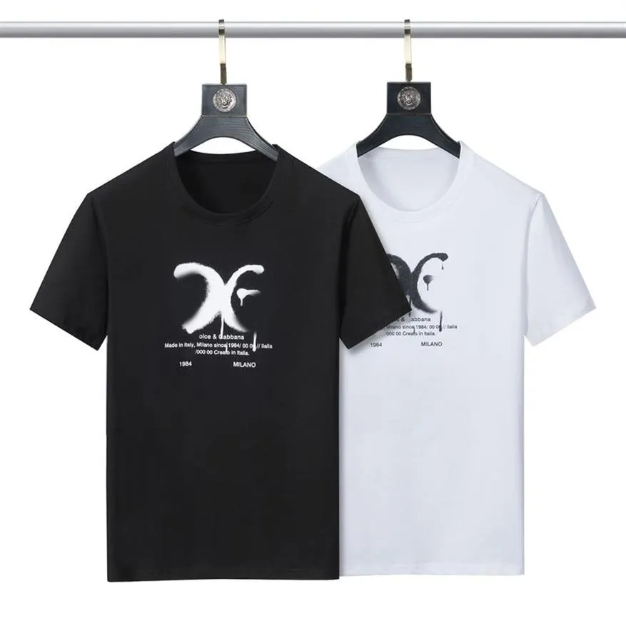Summer T-skjorta Menskvinnor Designers T-shirts Loose Tees Tops Man Casual Shirt LuxurysRound Collar 100% Cotton Creas Motent AN246A
