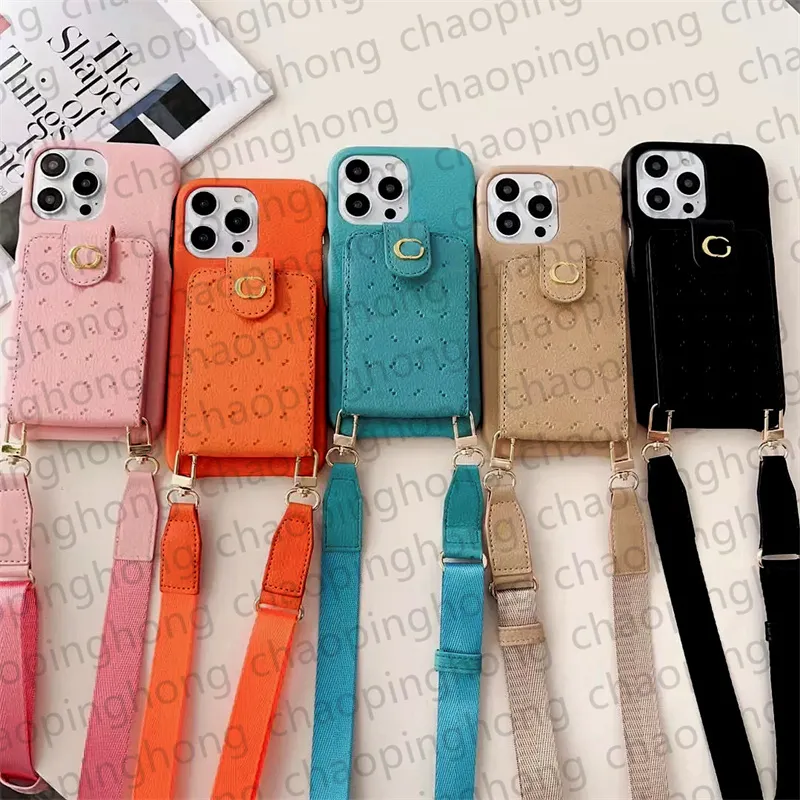 For iphone 15 Pro Max Phone Case Designer Crossbody Wallet Card Holder Apple iPhone 14 Pro 13 12 11 XS X 15 Plus Case Samsung Galaxy s23 ultra s22 Leather Embossing Cover