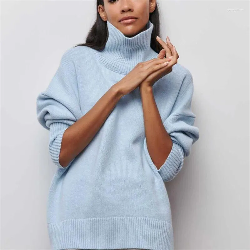 Hsa 2023 Womens Asymmetrical Turtleneck Sweater Sweater