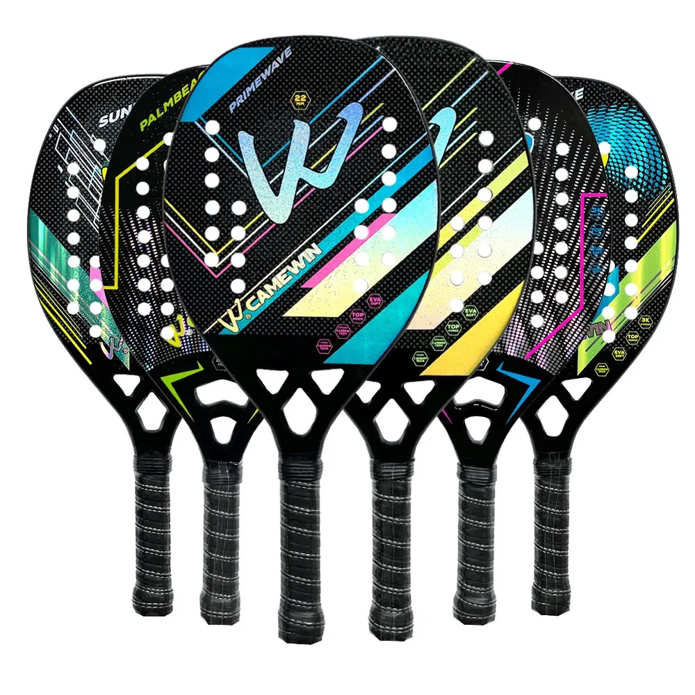 Raquetes de tênis profissional 3k fibra carbono raquete de tênis de praia das mulheres dos homens alta qualidade superfície áspera com saco capa 231025