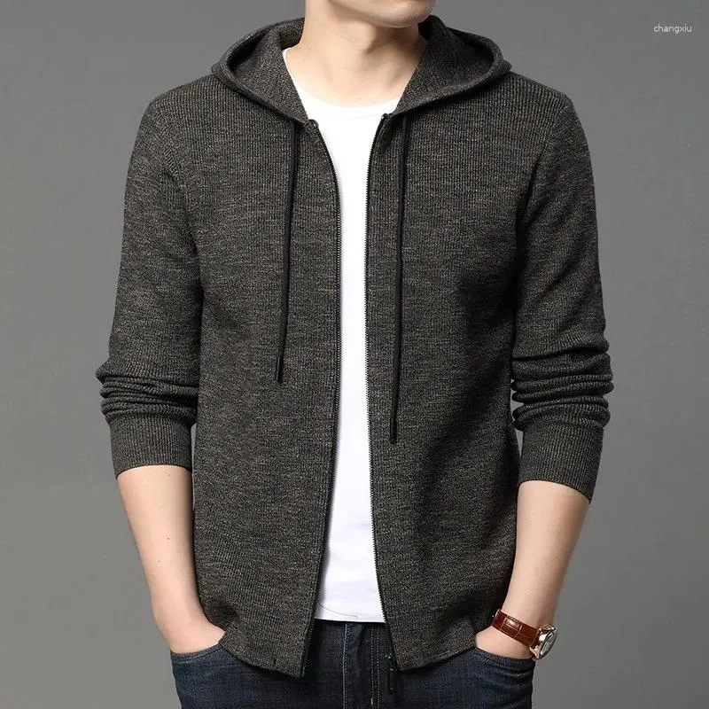 Men's Sweaters 2023 Spring And Autumn Style Sweater Casual Knitted Cardigan Fashion Korean Hooded Jacket Top
