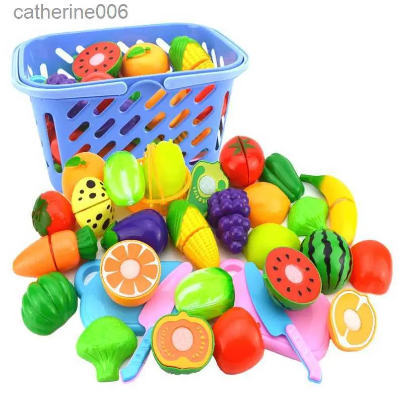 Cuisines Jouer Nourriture Maison de jeu pour enfants Jouet coupé fruits en plastique légumes cuisine bébé jeu enfants jouets semblant Playset éducatif infantile ToysL231026