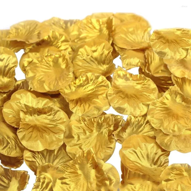 Decorative Flowers 1000pcs Fabric Artificial Flower Rose Petals For Wedding Party Decoration (Gold)