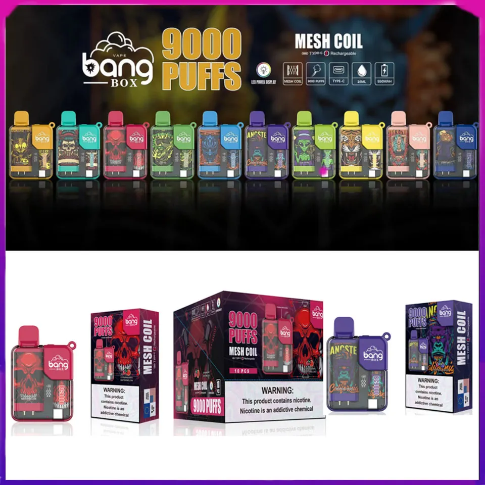 Originale Bang Box 9000 Sbuffi Vape Monouso Bar Ricaricabile 550mAh